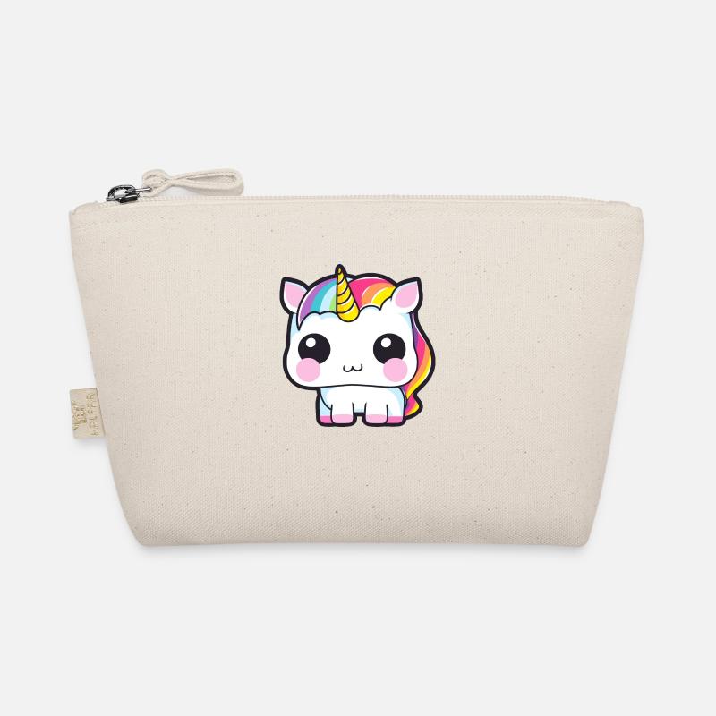 Baby Einhorn mit Regenbogen Mähne - Bio-Täschchen - Natur