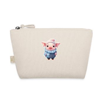 Cute piggy is cold - Organic Pouch - nature - Front