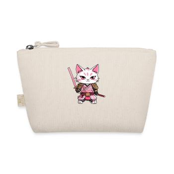 Chat samouraï & fleurs de cerisier #9 - Trousse biologique - nature - Devant