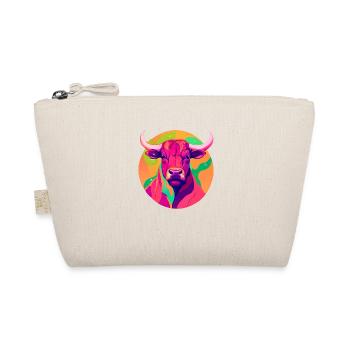 Taurus Kuh Rind Stier Widder Tier Designe - Bio-Täschchen - Natur - Vorne