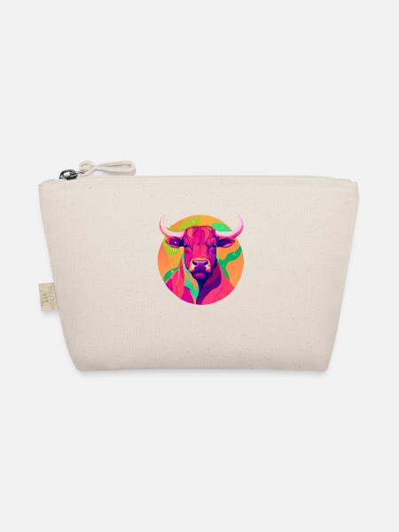 Taurus Kuh Rind Stier Widder Tier Designe - Bio-Täschchen - Natur