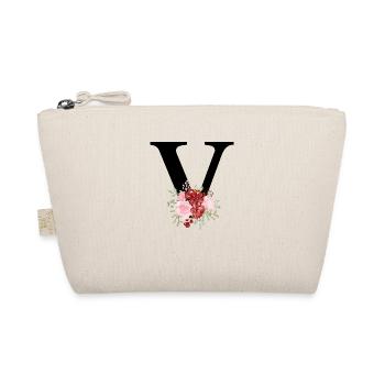 Lettre v floral rouge - Trousse biologique - nature - Devant