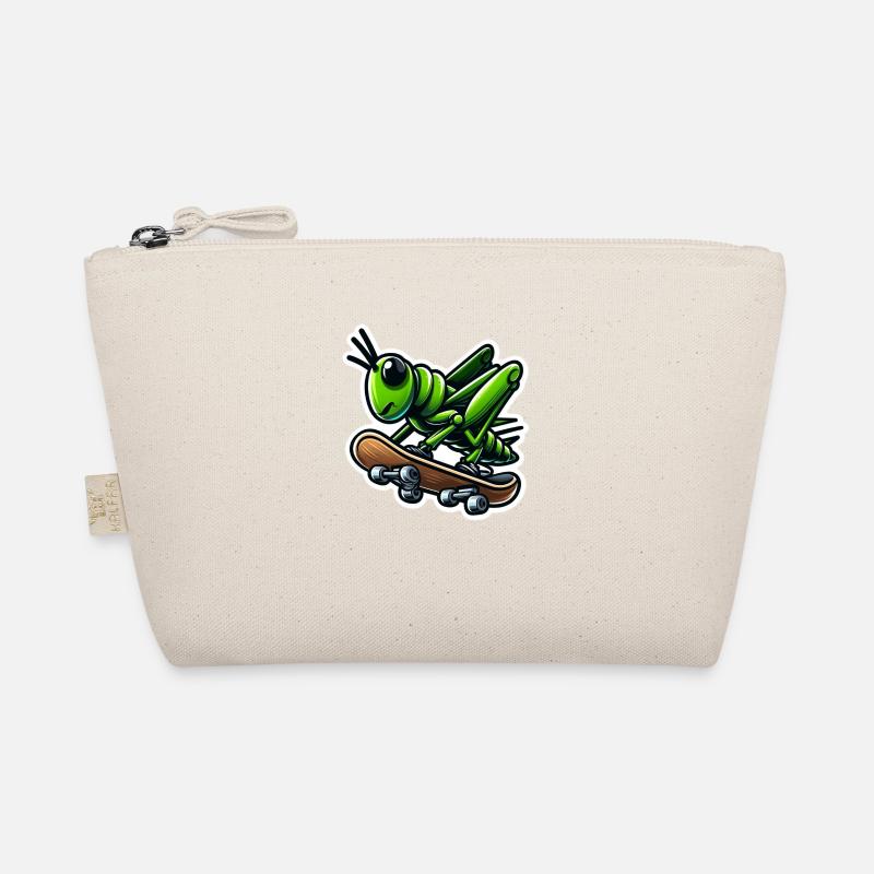 Grasshopper skateboarding - Organic Pouch - nature