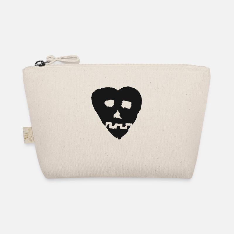 SkullHeart Logo Heart Black - Bio-Täschchen - Natur