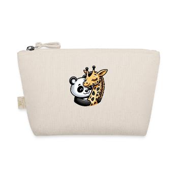Cuddling Panda And Giraffe In Love - Bio-Täschchen - Natur - Vorne
