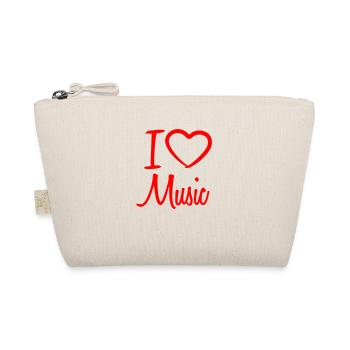 I Love Music Musik Liebe Herz Symbol Spruch Text - Bio-Täschchen - Natur - Vorne