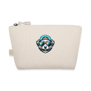 Chien mignon avec capuchon et lunettes de soleil - süsser Hund - Trousse biologique - nature - Devant