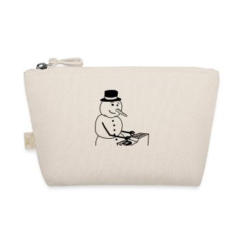 Winter DJ Snowman Mixer Mixer Music Party - Organic Pouch - nature - Front