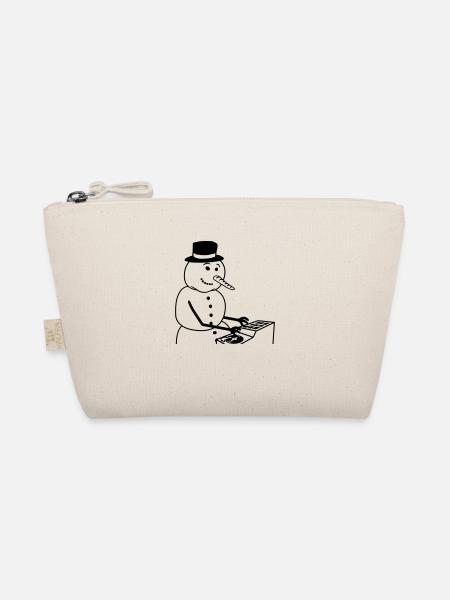 Winter DJ Snowman Mixer Mixer Music Party - Organic Pouch - nature