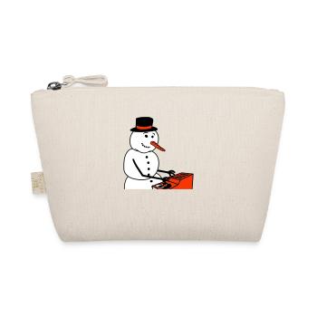 Winter DJ Snowman Mixer Mixer Music Party - Organic Pouch - nature - Front