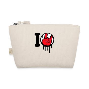 J’aime Heavy Metal Hard Rock Musique Main Geste Coeur - Trousse biologique - nature - Devant