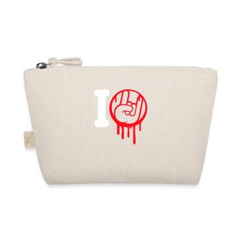 J’aime Heavy Metal Hard Rock Musique Main Geste Coeur - Trousse biologique - nature - Devant