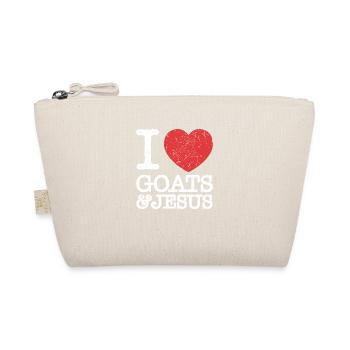 I Love Goats & Jesus Vintage Christian Lover Gift - Organic Pouch - nature - Front