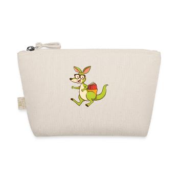 Livre de lecture kangourou mignon avec des lunettes - Trousse biologique - nature - Devant