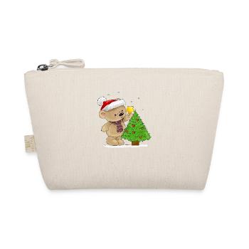 Bear decorates Christmas tree - Organic Pouch - nature - Front