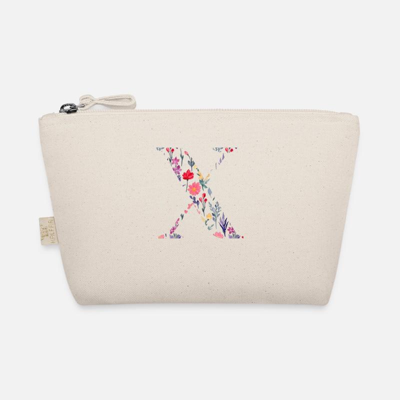 Personalisierter Blumenbuchstabe x - Geschenkidee Bio-Täschchen
