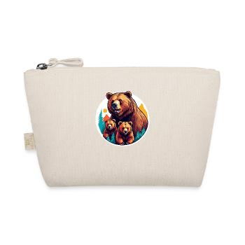 Maman grizzli avec enfants - Trousse biologique - nature - Devant