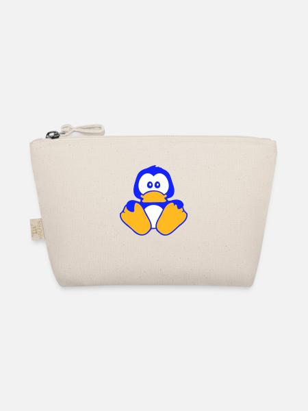 Cute Penguin Baby Child Toddler Shy - Organic Pouch - nature - Front
