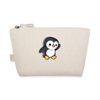 Süßer Cartoon Pinguin winkt - Bio-Täschchen - Natur - Vorne