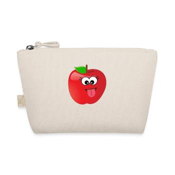 Funny smiling apple fruit with face - Organic Pouch - nature - Front