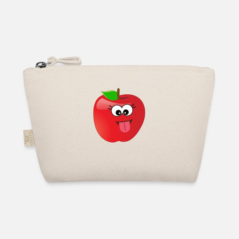 Lustiger lächelnder Apfel Obst mit Gesicht Bio-Täschchen