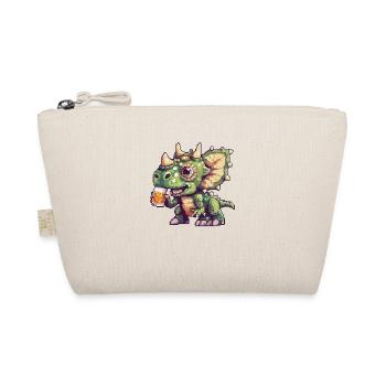 Dinosaurier triceratops Pixel Bier - Bio-Täschchen - Natur - Vorne