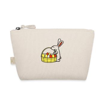 Bunny basket Easter eggs looking Easter bunny colorful eggs - Organic Pouch - nature - Front