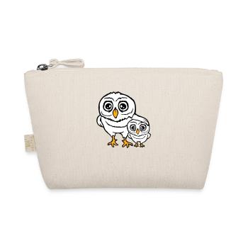 2 Owls Dad Mom Child Baby Family Mother Father - Organic Pouch - nature - Front