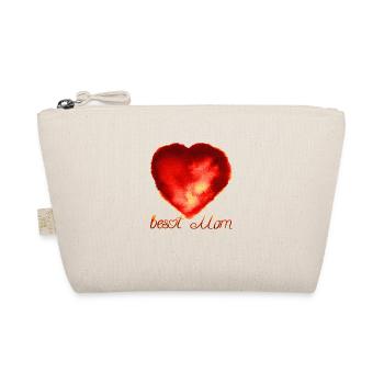 Best MOM. Abstract red watercolor heart . - Bio-Täschchen - Natur - Vorne