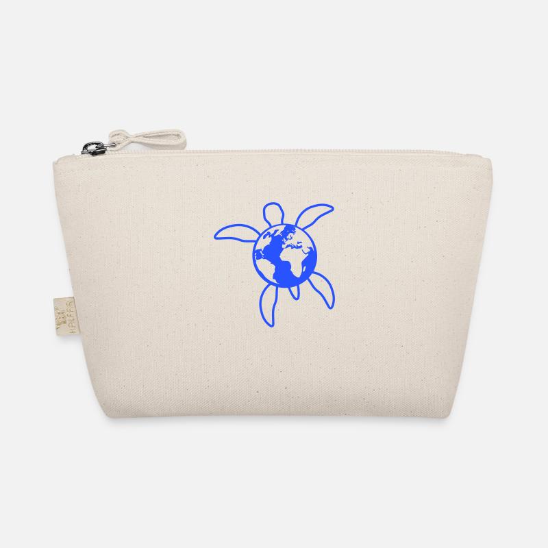 Water Turtle Earth Globe Planet Logo Icon Organic Pouch
