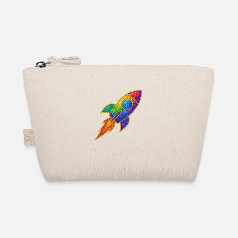 Glitter Rocket Rainbow Take-off Glitter Gold Organic Pouch