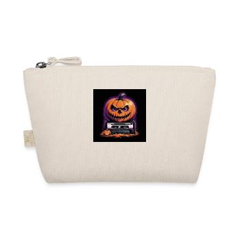 Halloween Kürbis Retro 90s Kostüm Gruselig - Bio-Täschchen - Natur - Vorne