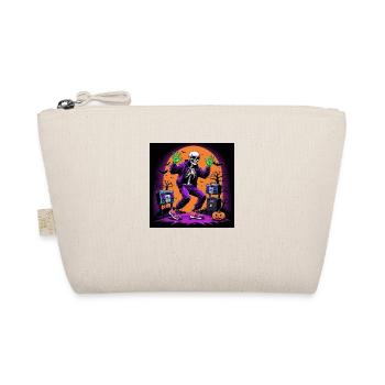 Skeleton Halloween Dance Cemetery Pumpkin Retro - Organic Pouch - nature - Front