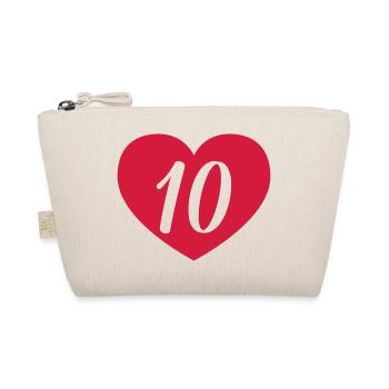 10th birthday heart - Organic Pouch - nature - Front