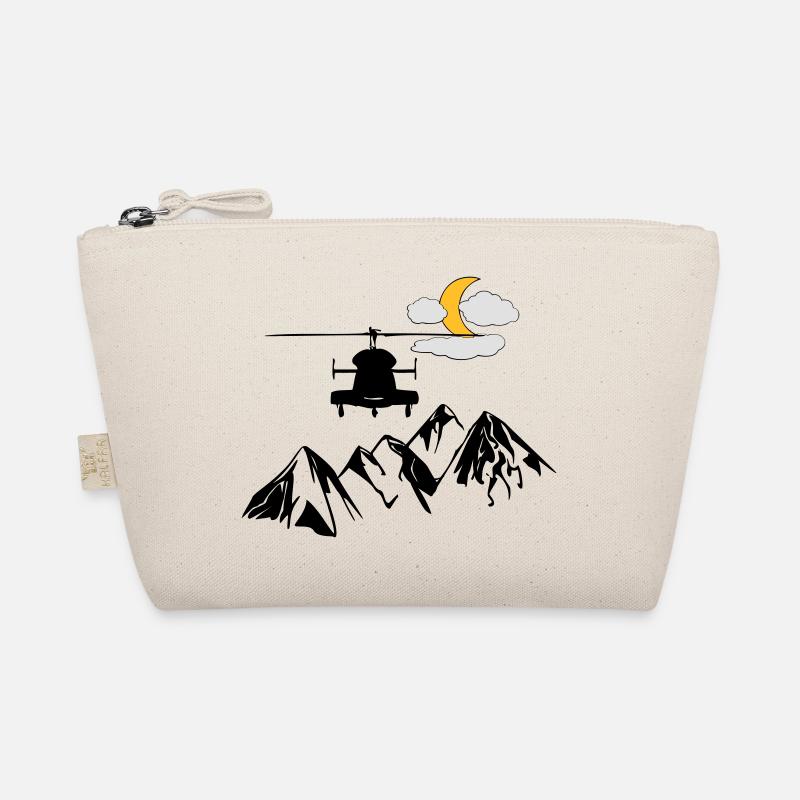 Heli, mountains, moon, clouds Organic Pouch