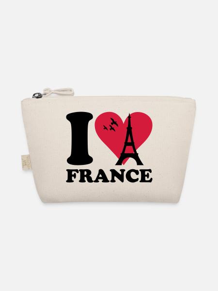 I love France - Frankreich - Bio-Täschchen - Natur - Vorne
