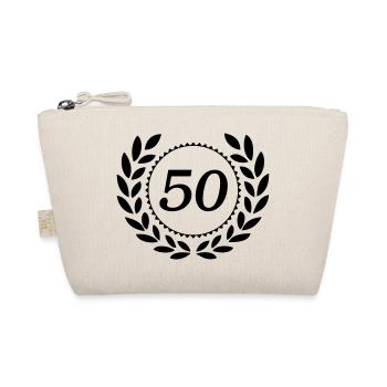 50.Geburtstag ,50 Jahre Jubiläum Lorbeerkranz (25) - Bio-Täschchen - Natur - Vorne