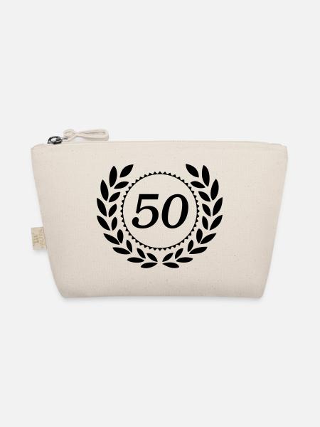 50.Geburtstag ,50 Jahre Jubiläum Lorbeerkranz (25) - Bio-Täschchen - Natur