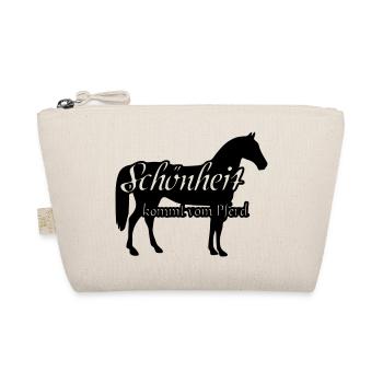 Schönheit und Pferd Geschenk Reiter Reiten Spruch - Bio-Täschchen - Natur - Vorne