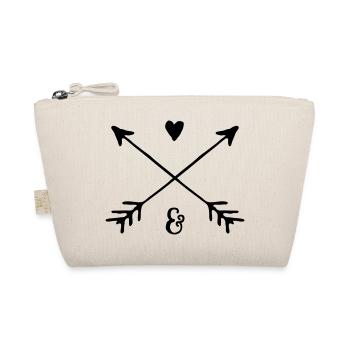 Partner-Wappen / Pfeile & Herz / personalisiert - Bio-Täschchen - Natur - Vorne