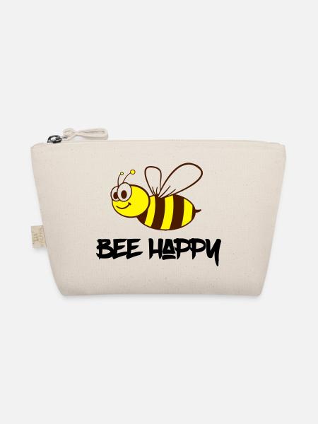 Biene Happy / Bee Happy - Bio-Täschchen - Natur - Vorne