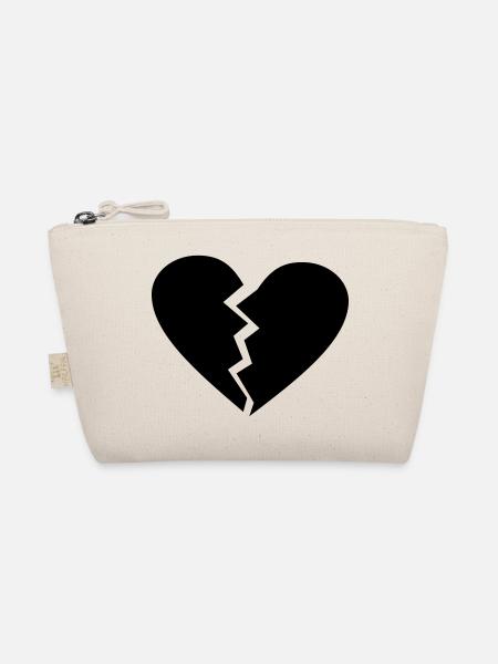 love broken heart - Bio-Täschchen - Natur - Vorne