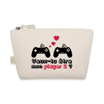 Player 2,geek,gamer,gaming,couple,saint Valentin - Trousse biologique - nature - Devant