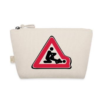 road sign deformed position love - Organic Pouch - nature - Front