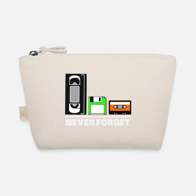 Never Forget Floppy Disk Retro Shirt 80s Organic Pouch