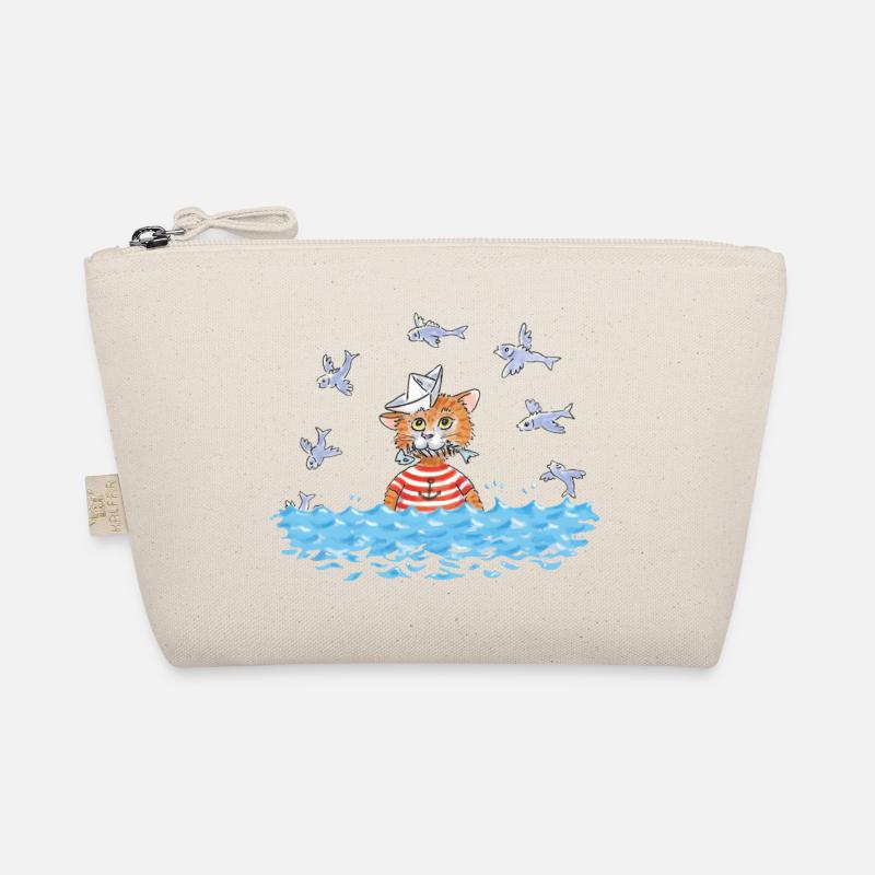 Fisch Katze - Bio-Täschchen - Natur