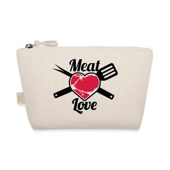 Meat Love | Fleisch Herz | Heart - Trousse biologique - nature - Devant