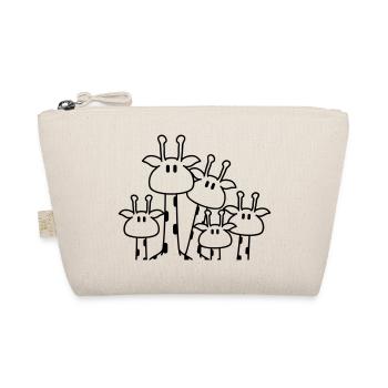 Cute giraffe family 3 children mom dad giraffe - Organic Pouch - nature - Front