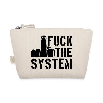 middle finger cool text rebellious fuck the system - Organic Pouch - nature - Front