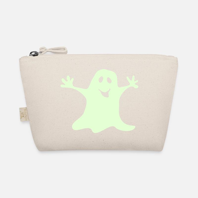 Gespenst einfarbig Halloween T-shirt - Bio-Täschchen - Natur
